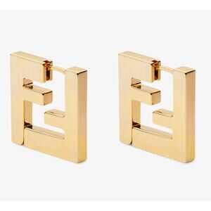 FENDI FF Motif Gold-coloured Earrings (FFXX035)